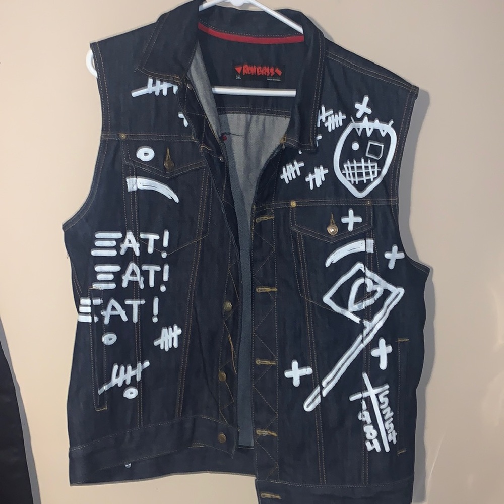 Ron Bass Grafitti Denim Vest 2XL